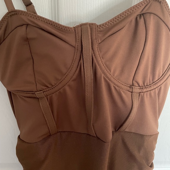 Brown sheer dress, bodysuit and sheer bodice - Picture 2 of 4